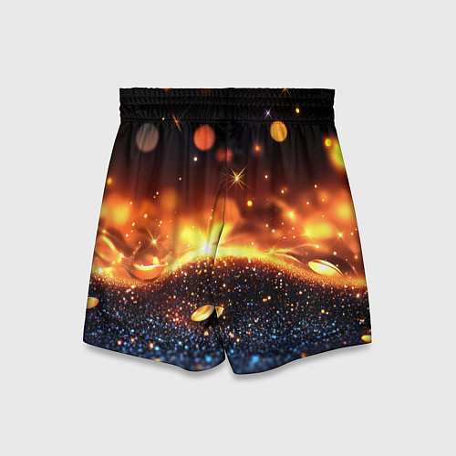 Детские шорты Оранжевое боке на черном / 3D-принт – фото 2