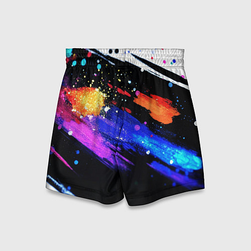 Детские шорты Разноцветные блестящие кляксы - текстура / 3D-принт – фото 2