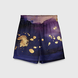 Шорты детские Золотая краска на текстуре, цвет: 3D-принт