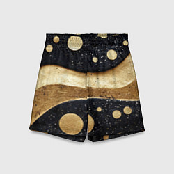 Шорты детские Золотая объемная абстракция - текстура, цвет: 3D-принт