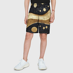 Шорты детские Золотая объемная абстракция - текстура, цвет: 3D-принт — фото 2