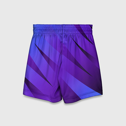 Детские шорты Сине-фиолетовый абстрактные линии / 3D-принт – фото 2