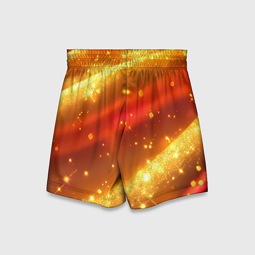 Детские шорты Желто-красная текстура с блестяшками / 3D-принт – фото 2