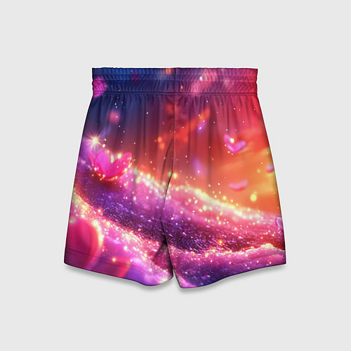 Детские шорты Фиолетовые и красные оттенки текстура / 3D-принт – фото 2