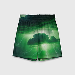 Шорты детские Зелёный гром, цвет: 3D-принт