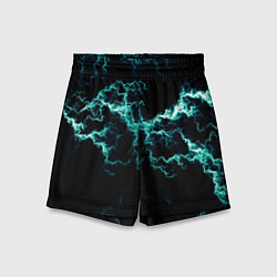 Шорты детские Lightning light blue glow, цвет: 3D-принт