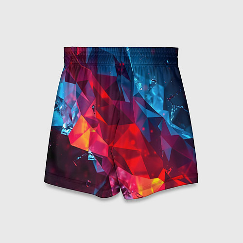 Детские шорты Красные и синие минералы / 3D-принт – фото 2