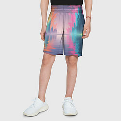Шорты детские Город в розовом тумане, цвет: 3D-принт — фото 2