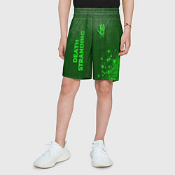 Шорты детские Death Stranding - green gradient вертикально, цвет: 3D-принт — фото 2
