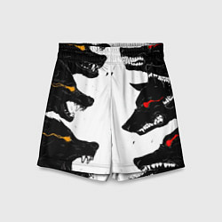 Шорты детские Волки со светящимися глазами, цвет: 3D-принт