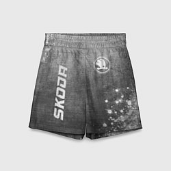 Шорты детские Skoda - grey gradient вертикально, цвет: 3D-принт