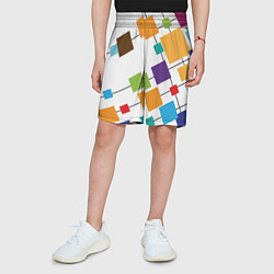 Шорты детские Разноцветные квадраты, цвет: 3D-принт — фото 2