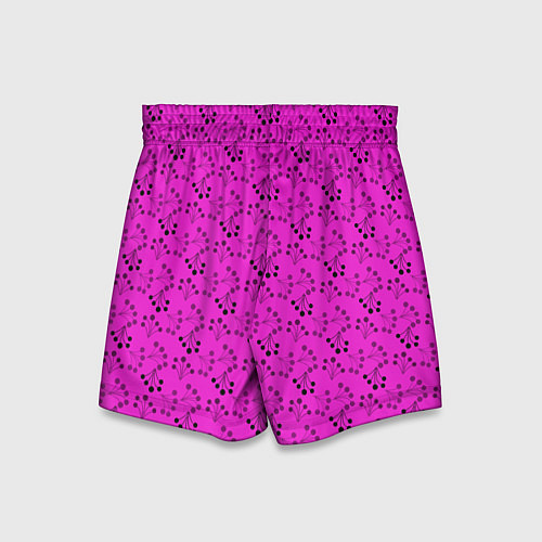 Детские шорты Ягодная поляна неоновый малиновый / 3D-принт – фото 2