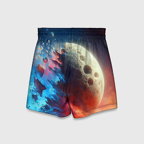 Детские шорты Разрыв космического тела - нейроарт / 3D-принт – фото 2