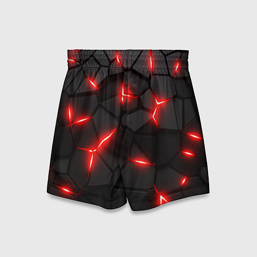 Детские шорты Красная неоновая броня / 3D-принт – фото 2