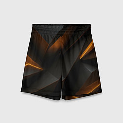 Шорты детские Черная текстура с углами, цвет: 3D-принт