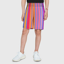 Шорты детские Теплые цветные полосы, цвет: 3D-принт — фото 2