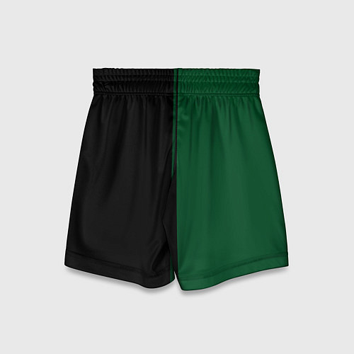 Детские шорты ФК Краснодар - логотип на зеленом фоне с черным / 3D-принт – фото 2