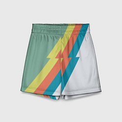 Шорты детские Рок молния Боуи весенняя палитра, цвет: 3D-принт