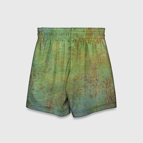 Детские шорты Абстракция - green oil stain / 3D-принт – фото 2