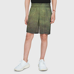Шорты детские Абстракция - old board painted with green paint, цвет: 3D-принт — фото 2