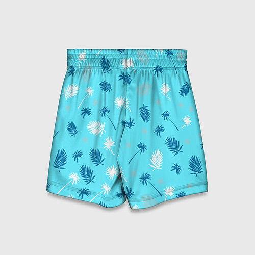 Детские шорты Текстура голубой гавайской рубашки / 3D-принт – фото 2