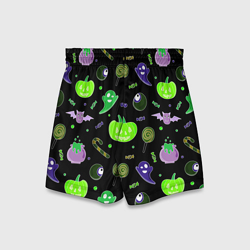 Детские шорты Halloween black pumpkin pattern / 3D-принт – фото 2