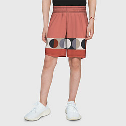 Шорты детские Луна Малевича розовый томат, цвет: 3D-принт — фото 2