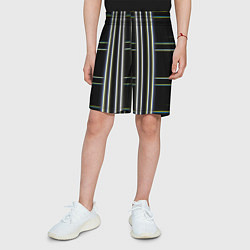 Шорты детские Neon yellow blue white, цвет: 3D-принт — фото 2