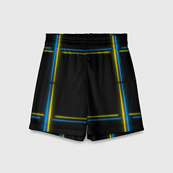 Шорты детские Neon yellow blue, цвет: 3D-принт