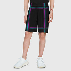 Шорты детские Neon pink light blue, цвет: 3D-принт — фото 2