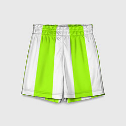 Детские шорты Color light green white stripes