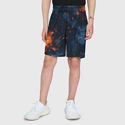 Шорты детские Синий камуфляж с искрами, цвет: 3D-принт — фото 2