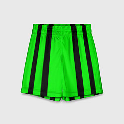 Шорты детские Color black and green stripes, цвет: 3D-принт