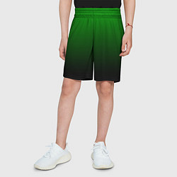 Шорты детские Green gradient, цвет: 3D-принт — фото 2