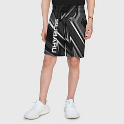 Шорты детские Subaru - черный и белый, цвет: 3D-принт — фото 2