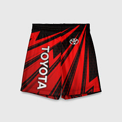 Шорты детские Тойота - красные полосы, цвет: 3D-принт