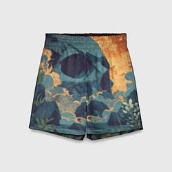 Шорты детские Металл арт - долина - череп, цвет: 3D-принт