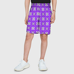 Шорты детские Узор-сиреневое серебро, цвет: 3D-принт — фото 2