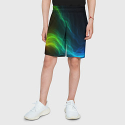 Шорты детские Разноцветный огонь абстракция, цвет: 3D-принт — фото 2