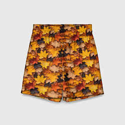 Шорты детские Камуфляж из кленовых листьев, цвет: 3D-принт