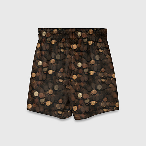 Детские шорты Монеты - паттерн / 3D-принт – фото 2
