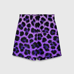 Шорты детские Леопардовый фиолетовый, цвет: 3D-принт