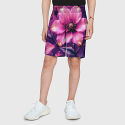 Шорты детские Волшебный розовый цветок с искрами, цвет: 3D-принт — фото 2