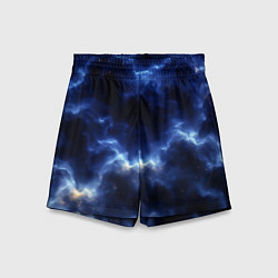 Шорты детские Грозовая абстракция чёрно-синий, цвет: 3D-принт