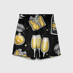 Шорты детские Новогодний вайб, цвет: 3D-принт