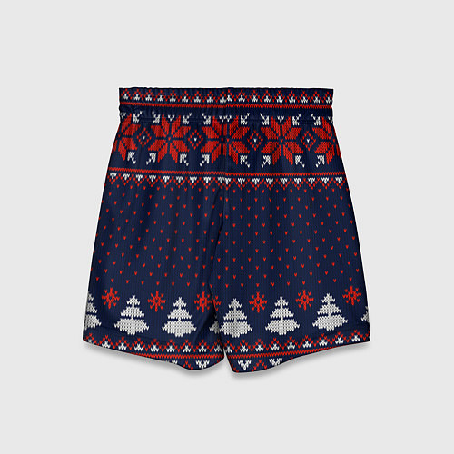 Детские шорты Новогодний вязаный узор / 3D-принт – фото 2