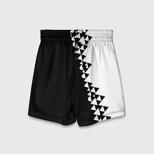 Детские шорты Juventus черно белая геометрия текстура / 3D-принт – фото 2