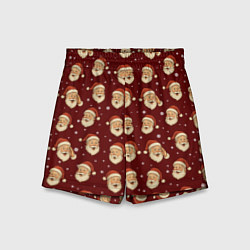 Шорты детские Паттерн с Сантой, цвет: 3D-принт