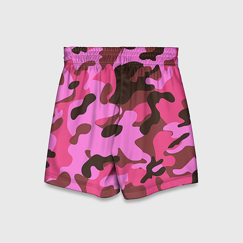 Детские шорты Камуфляж: розовый/коричневый / 3D-принт – фото 2